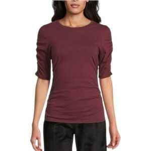 Rag & Bone Juliet Boatneck Tee Shirt Burgundy NWT XS